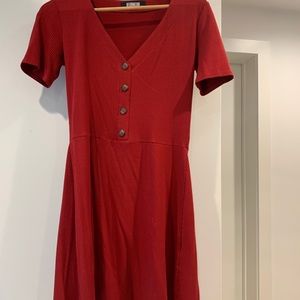 Reformation red short sleeve stretchy casual mini dress size Medium M